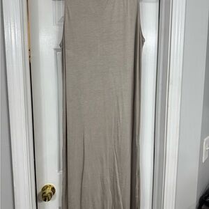 H&M Tan Sleeveless Sheath Maxi Dress